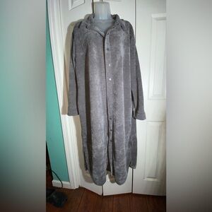 Colette Overcoat Duster Cardigan Gray Long M-L Pearl Button AA15